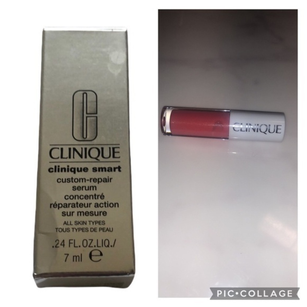 CLINIQUE SMART SERUM TRAVEL SAMPLE SIZE BONUS ROSEWATER LIP GLOSS